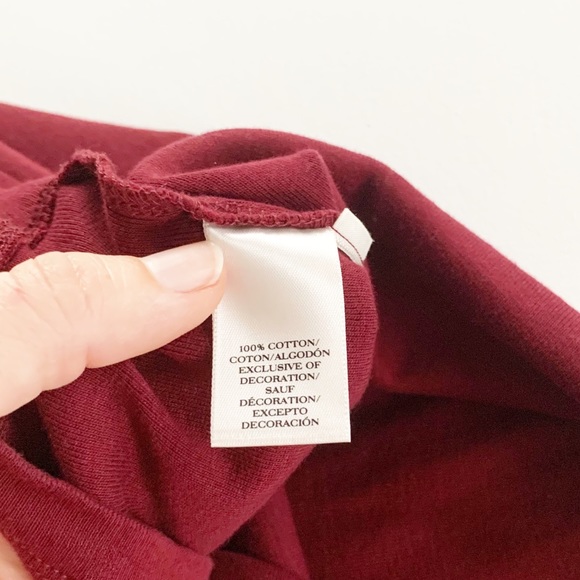 Ann Taylor Bow Back Top Burgundy medium - Picture 3 of 4